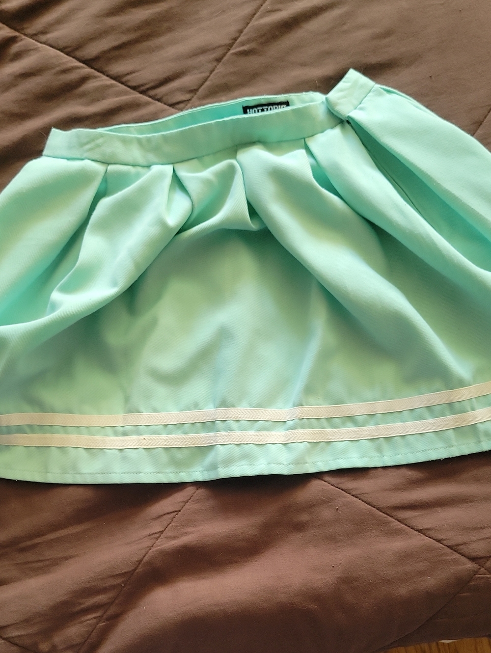 Hot Topic Mint Circle Skirt with White Trim